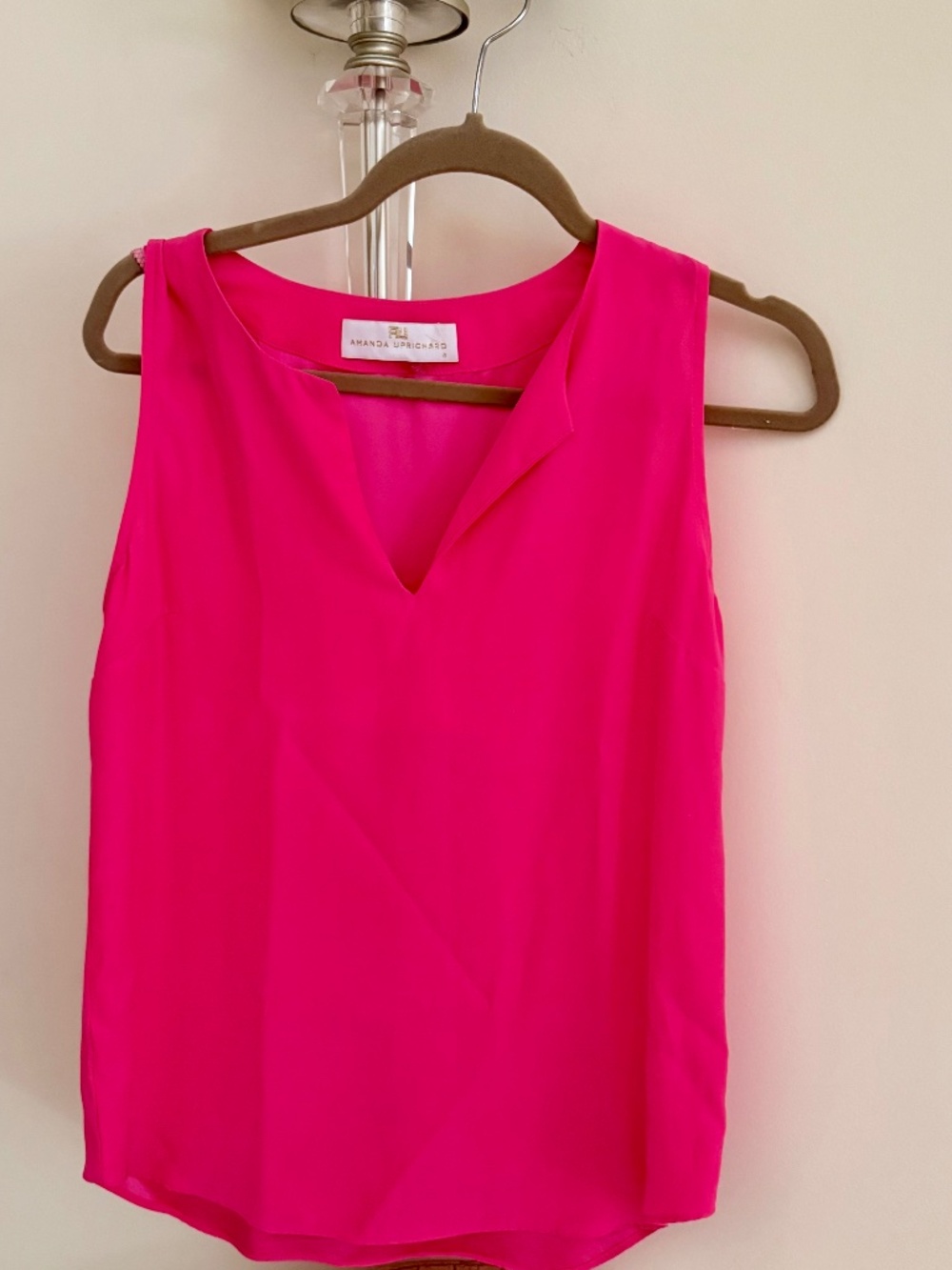 Amanda Uprichard Hot Pink Sleeveless Blouse NWOT-Small